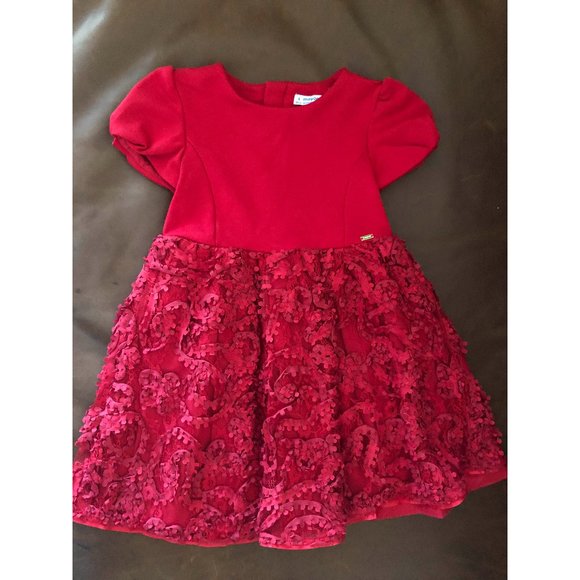 Mayoral Darling Red Floral Detail Dress 🌺❣️ - Picture 1 of 3